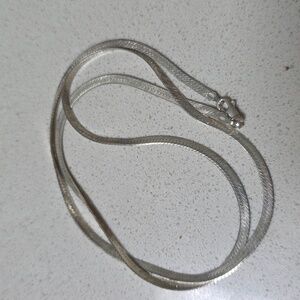 sterling silver 925 Italian long layering herringbone snake chain necklace
